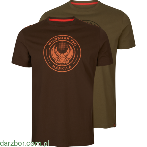 HARKILA Wildboar Pro S/S t-shirt 2-pack light willow green/demitasse brown