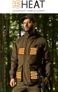 Kurtka ocieplana męska Thunder Thermo 4 Heat w zielonym kolorze z membraną, podgrzewana