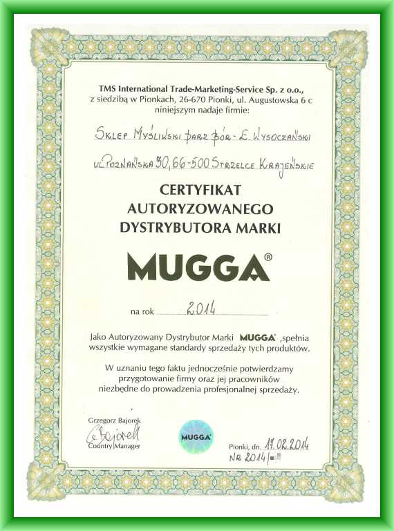 Mugga certfikat - Autoryzowany Dystrybutor