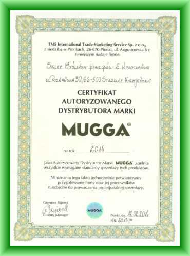 Mugga Spray - certyfikat dystrybutora Mugga Spray - certyfikat dystrybutora